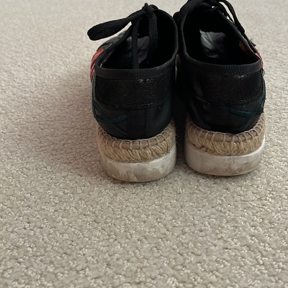 Leather Embroidered Espadrille Sneakers - Picture 3 of 4